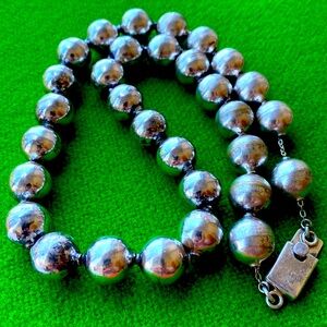 Mexico sterling silver large  bead ball necklace